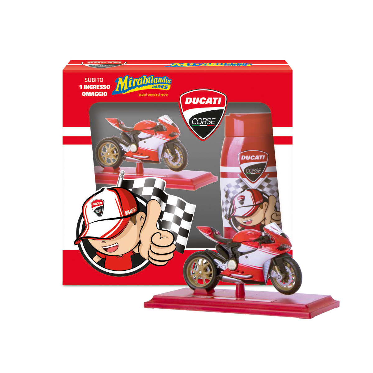 Shampoo e Shower Ducati Kids con Original Replica Model Ducati Superleggera