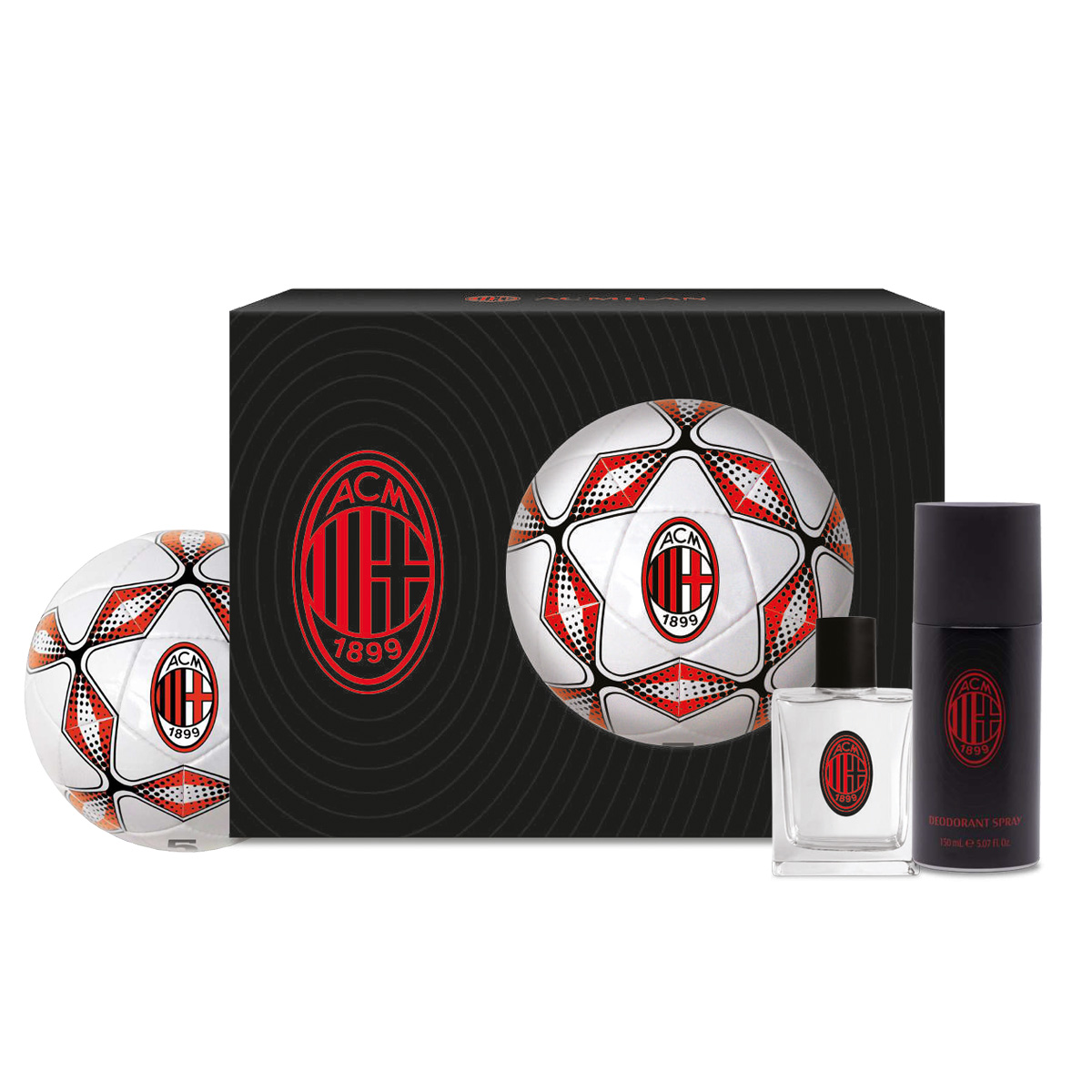 Eau de Toilette, shower Gel e pallone ufficiale Milan FC: il regalo rossonero